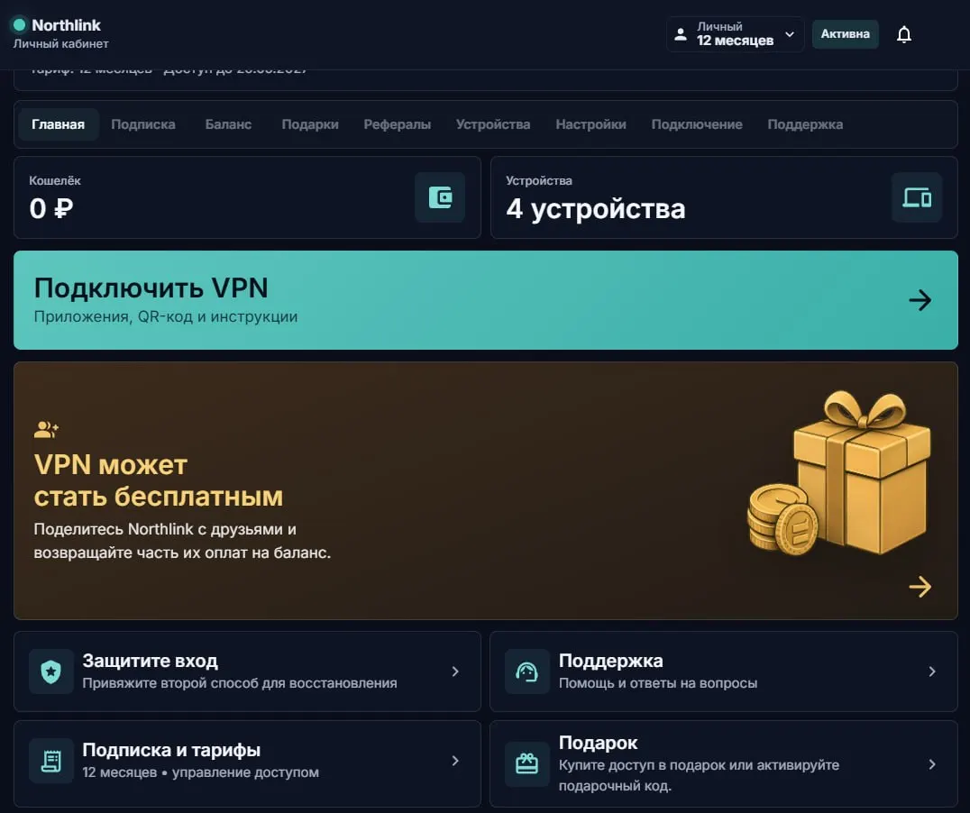 Подписка Northlink в подарок близким — фото 1