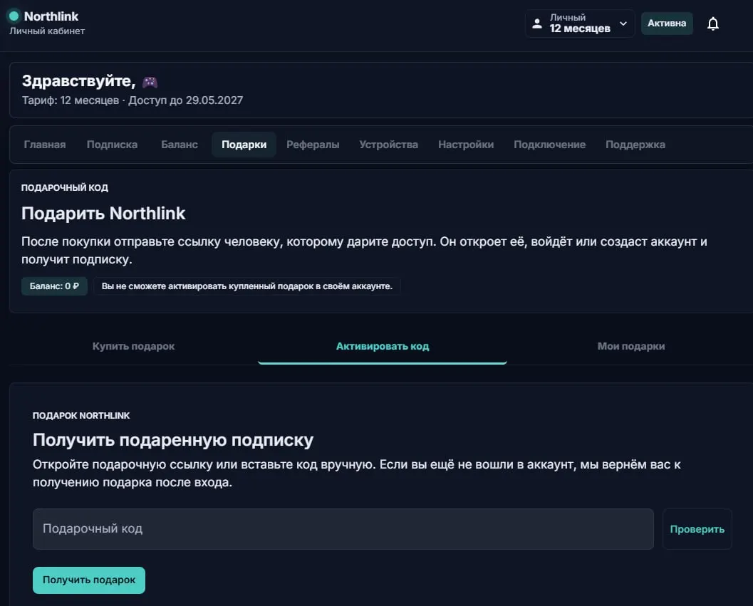 Подписка Northlink в подарок близким — фото 3